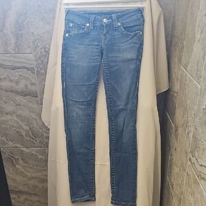 True Religion Blue Skinny Jeans with Tapered Fit